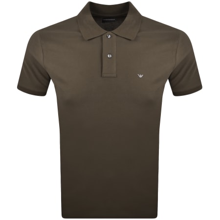Emporio Armani Short Sleeved Polo T Shirt Brown | Mainline Menswear x